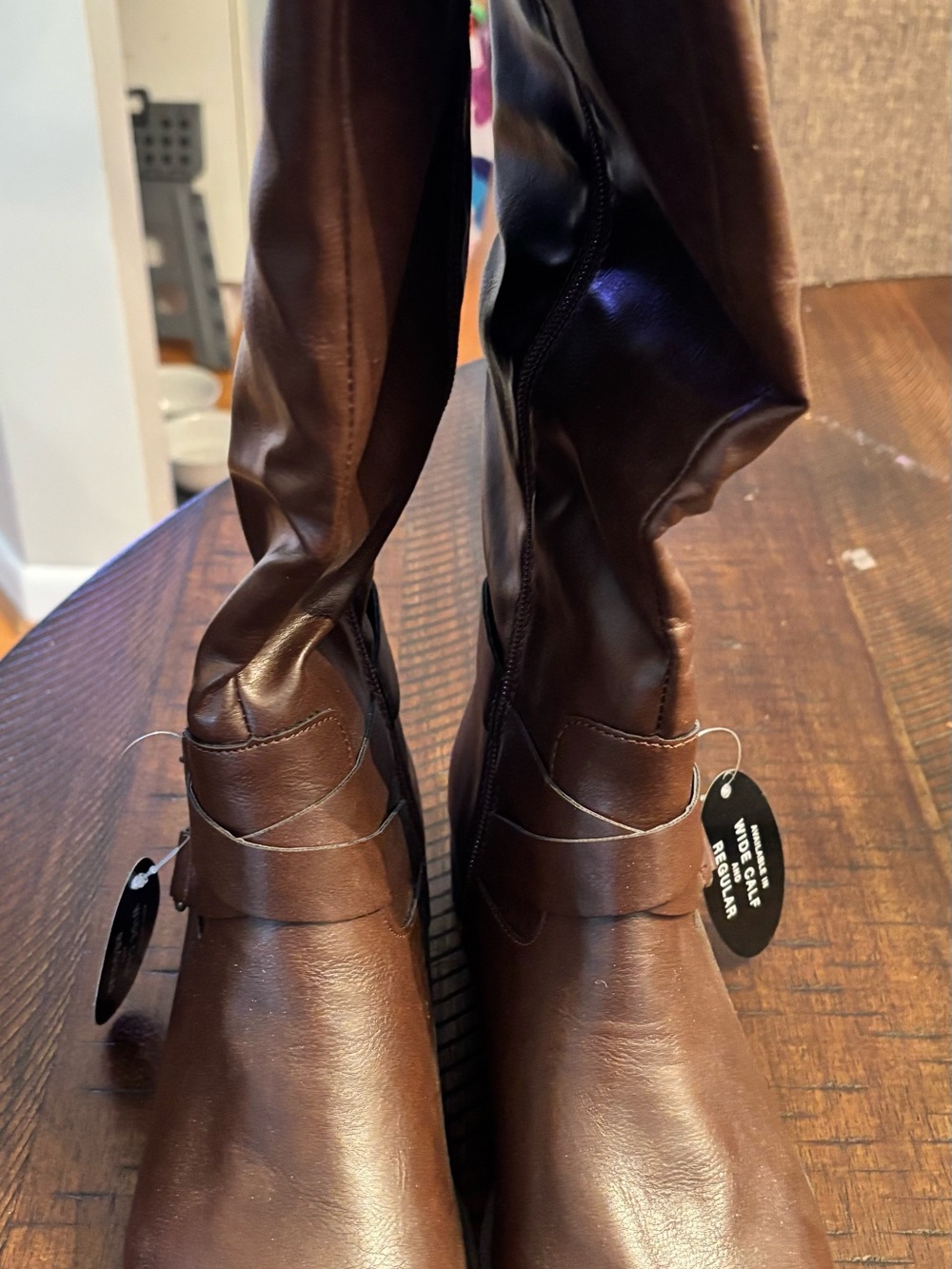 Style & Co. Brown Leather Heeled Boots